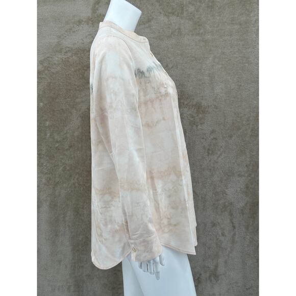 Soft Surroundings Top Women Large Tan Tunic Sheer Artsy Watercolor Boho Travel - Picture 3 of 10
